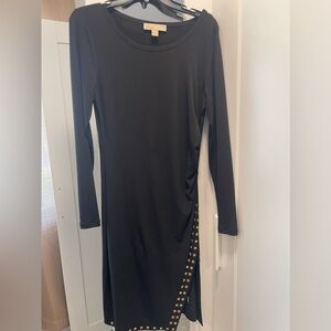 Medium black long sleeve studded Michael Kors outlet dress.